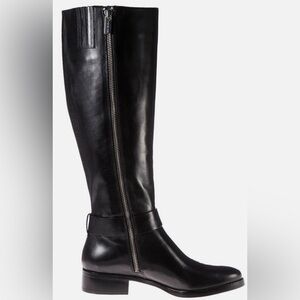UEC MICHAEL KORS CHARM RIDING TALL BLACK BOOTS MK LOGO WOMEN'S Sz 6.5
